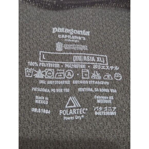 Patagonia Capilene Midweight Shirt Unisex Large Black Long Sleeve Baselayer H4.1 - Picture 6 of 7
